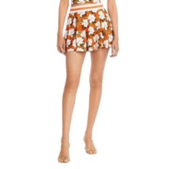 Alice + Olivia Pants - Alice & Olivia Blaise Trapeze Mini Skort in Blossom XL/LG